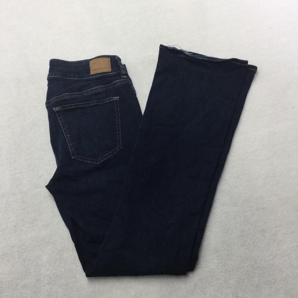 American Eagle Outfitters Kick Boot Jeans Womens 6 Blue Mid Rise Stretch Bootcut